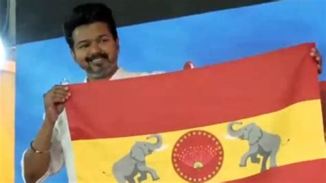 TVK Flag Unveiled Actor Vijay Unveils His Party Tamilaga Vettri