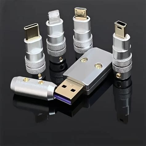 fire metal usb  type  shell case android micro gold plated plug