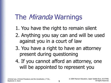 List Of Miranda Warnings At Donald Worthy Blog