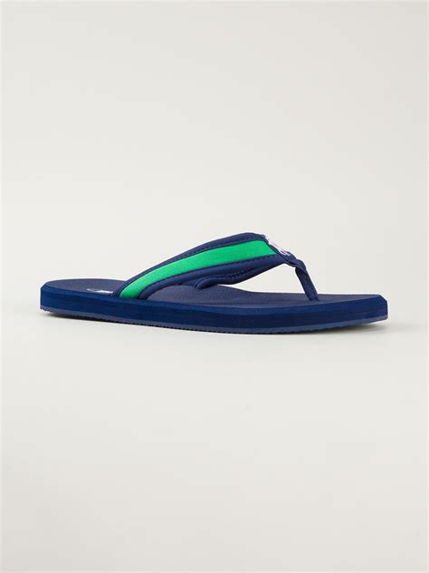 Polo Ralph Lauren Almer Flip Flops In Blue Green For Men Lyst