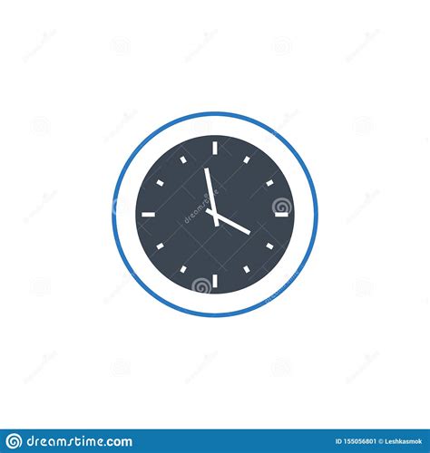 Icono Relacionado Del Glyph Del Vector Del Reloj Ilustración del Vector