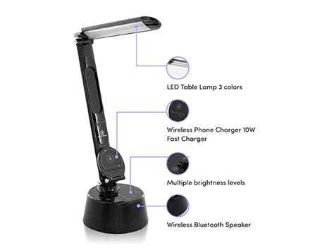 Lumicharge T W Led Desk Lamp Wireless Phone Charger Pack