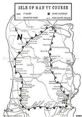 Isle of Man TT Course Map Poster - 420mmx594mm (A2), high quality ...