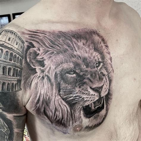 Lion Chest Tattoo Ideas That Are Fierce Af