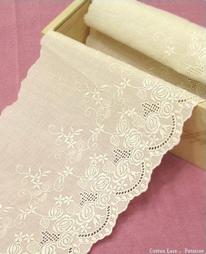 Wide Embroidered Cotton Lace Yard Width Cm Natural