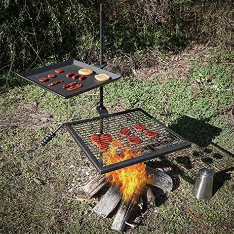 Titan Campfire Adjustable Swivel Grill Fire Pit Cooking Grate Griddle