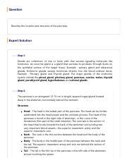 Answered Describe The Location And Structure Of Bartleby Pdf