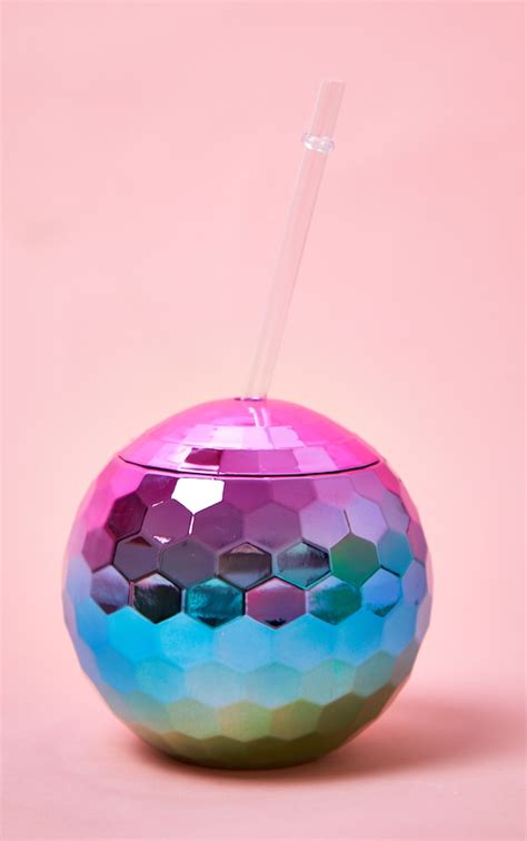 Multi Disco Ball Cocktail Cup And Straw Accessories Prettylittlething