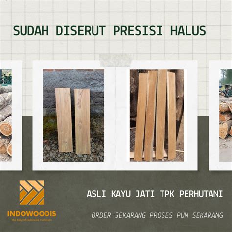 Jual Papan Kayu Jati Tpk Perhutani Ukuran Lebar Cm Tebal Cm Shopee