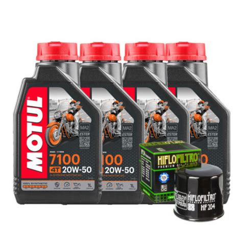 Service 4 Liter Motul 7100 20W50 Öl mit Filter für Kawasaki ZXR 400 L