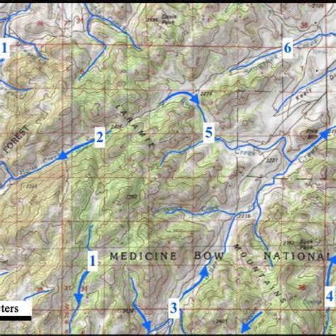 Modified Topographic Map From USGS National Map Website Showing Deer