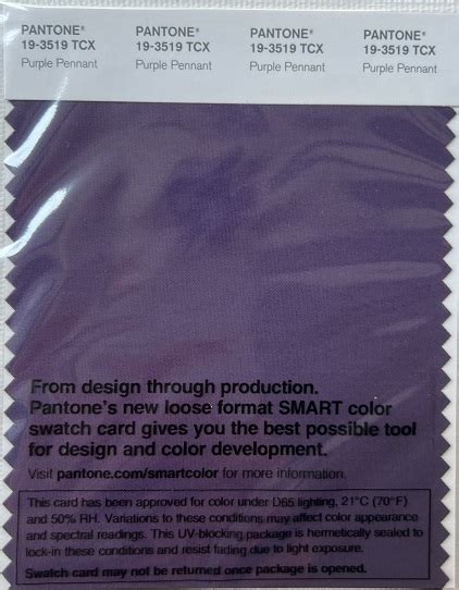 Pantone Tcx Cotton Swatch Card 19 3519 Tcx Purple Pennant