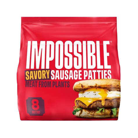 Impossible Savory Sausage Patties Meat From Plants Frozen Fully