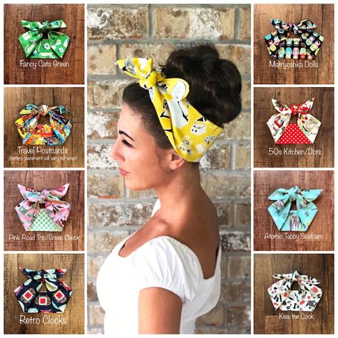 Kitsch Retro Mid Century Modern Items Miranda Hair Wrap Wide Etsy