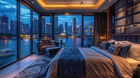 Ai Generated Bedroom Overlooking City Lights 43172873 Stock Photo At