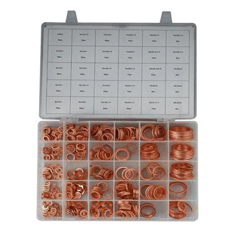 Pcs Sizes Metric Copper Flat Ring Washers Gaskets Assortment Set