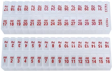 day monthly large pill organizer set ampm medication