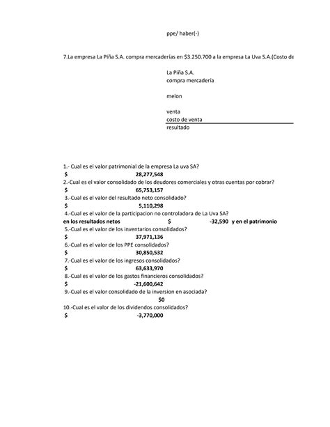 Solution Prueba Desarrollada De Contabilidad Studypool