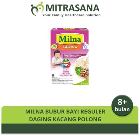 Jual Milna Bubur Reguler 8 Bulan Daging Kacang Polong 120Gr Shopee