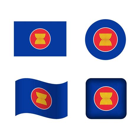 Vector Asean National Flag Icons Set 34327949 Vector Art At Vecteezy