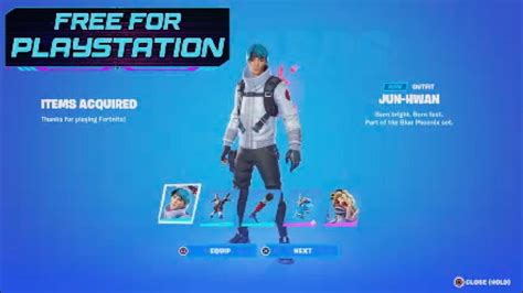 Fortnite Free Playstation Skin Blue Phoenix Pack Jun Hwan Youtube