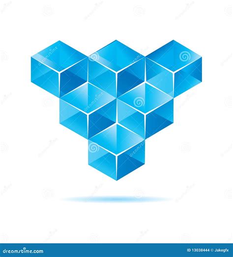 Blue Cube Design Stock Vector Illustration Of Element 13038444