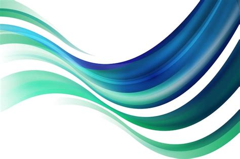 Fondo De Ondas Verdes Y Azules Vector Premium