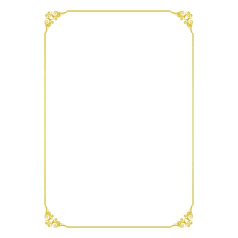 Gold A Paper Border Swirl Corner A Border Borders Paper Png