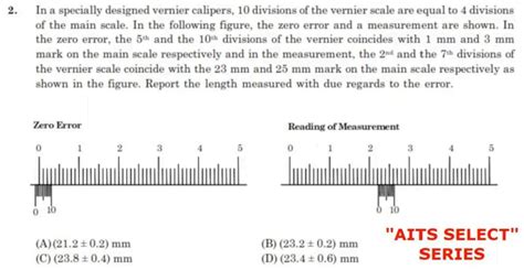 In A Specially Designed Vernier Callipers 10 Divisions Of The Vernier