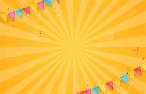 Birthday Party Banner With Flags And Ribbons Design Illustration ...