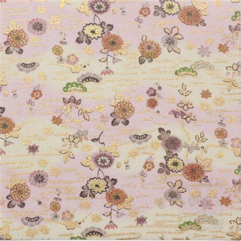 Feuille Papier Japonais Yuzen Washi Rose Hana Matsu