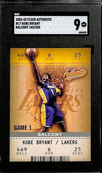 Lot Detail Kobe Bryant Numbered Graded Insert Cards