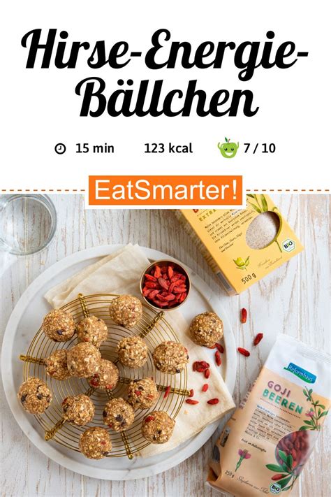 Hirse Energie Bällchen mit Gojibeeren und Schokodrops Rezept EAT SMARTER