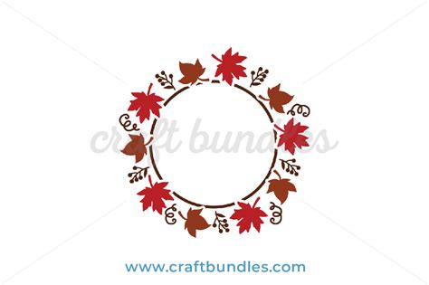 Round Leaf Border SVG Cut File - CraftBundles