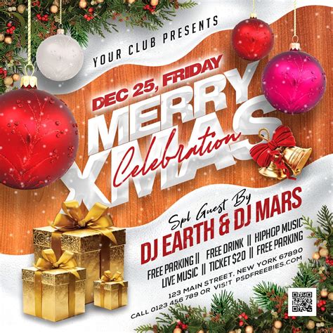 Free PSD | Merry Christmas Party Event Social Media Post PSD ...