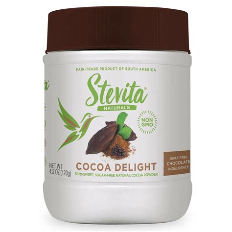 Cocoa Delight Jar Sugar Free Semi Sweet Cocoa Powder Stevita Naturals