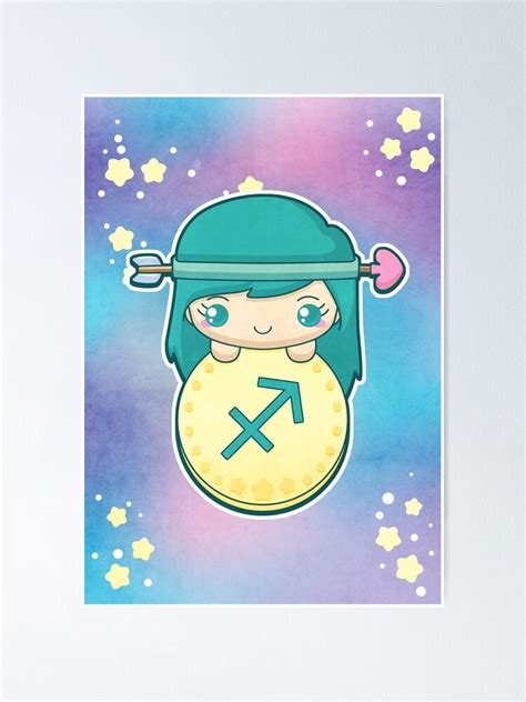 Kawaii Zodiac Sagittarius Poster For Sale By Pai Thagoras Redbubble