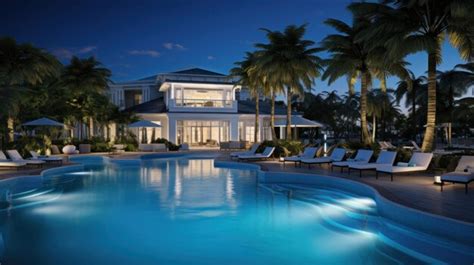 Premium AI Image | a highend resortstyle pool with elegant cabanas and ...