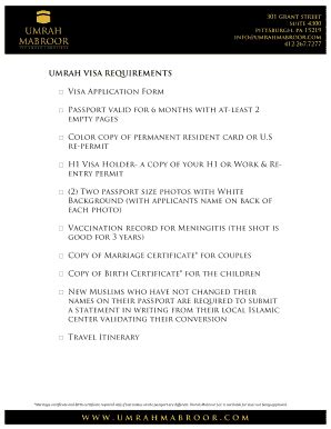 Umrah Visa - Fill Online, Printable, Fillable, Blank | pdfFiller