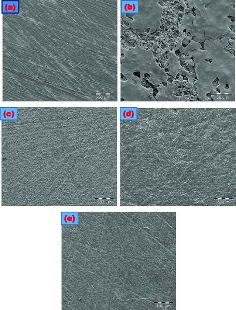 SEM Micrographs Of The Mild Steel Surface A Freshly Abraded B