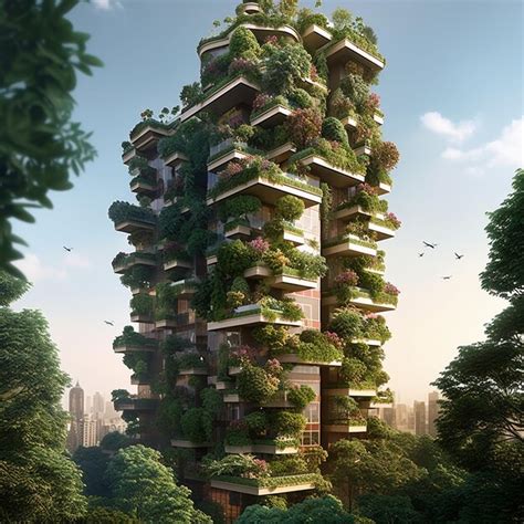 Premium AI Image A Building With A Plant Growing On It