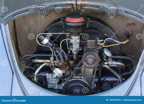 Early Volkswagen Flat Four Aircooled Engine Editorial Photo Image Of