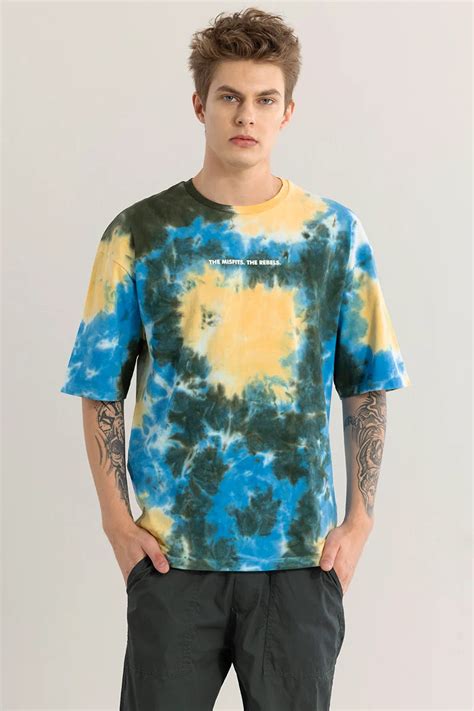 Shop Online Snitch Counter Culture Blue Tye Dye Oversized T Shirt Snitch