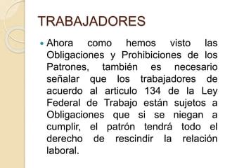 Derechos Y Obligaciones De Los Patrones Y Trabajadores PPT