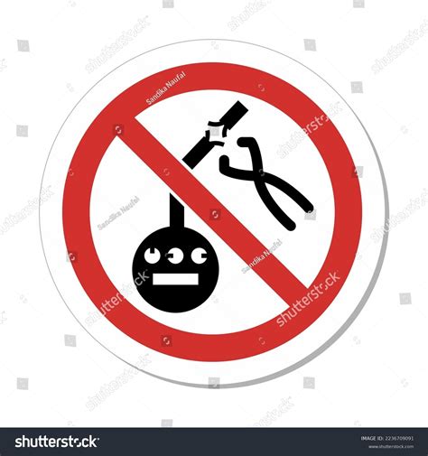 Iso Prohibition Circular Sign No Tampering Stock Vector Royalty Free