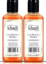 Buy SWADESHI KHADI HERBAL Onion Black Seed Shampoo Pack Of 2 420 Ml