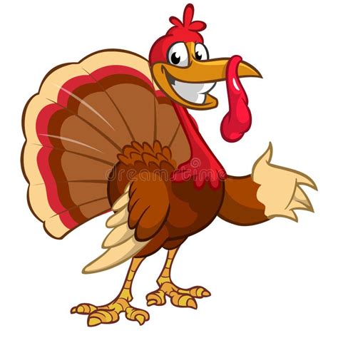 Cartoon Turkey Presenting Vector Character Isolated On White