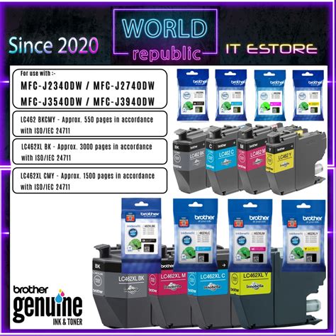 Brother Original Ink Cartridge LC462 LC 462 LC462XL LC462BK LC462C