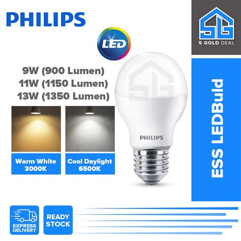 Philips Essential Led E Bulb W W W Energy Saving Light Downlight