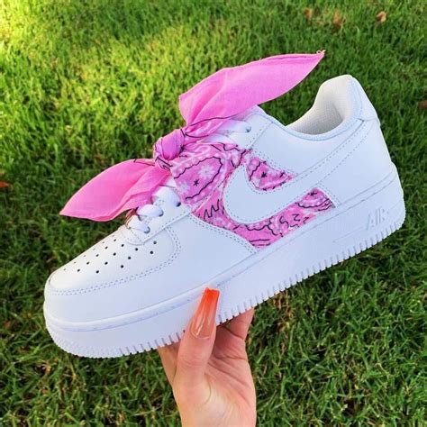 Pink Bandana Af1s Bandana Shoes Custom Af1 Custom Nikes Shoes Are